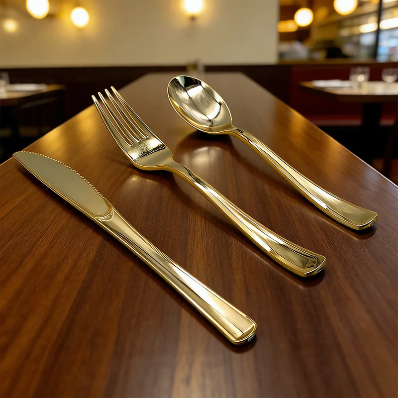 Dao dự tiệc cổ điển Nĩa Thìa Dao kéo nhựa